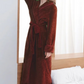 Peignoir Polaire Long Femme Ultra-Doux — coloris bordeaux