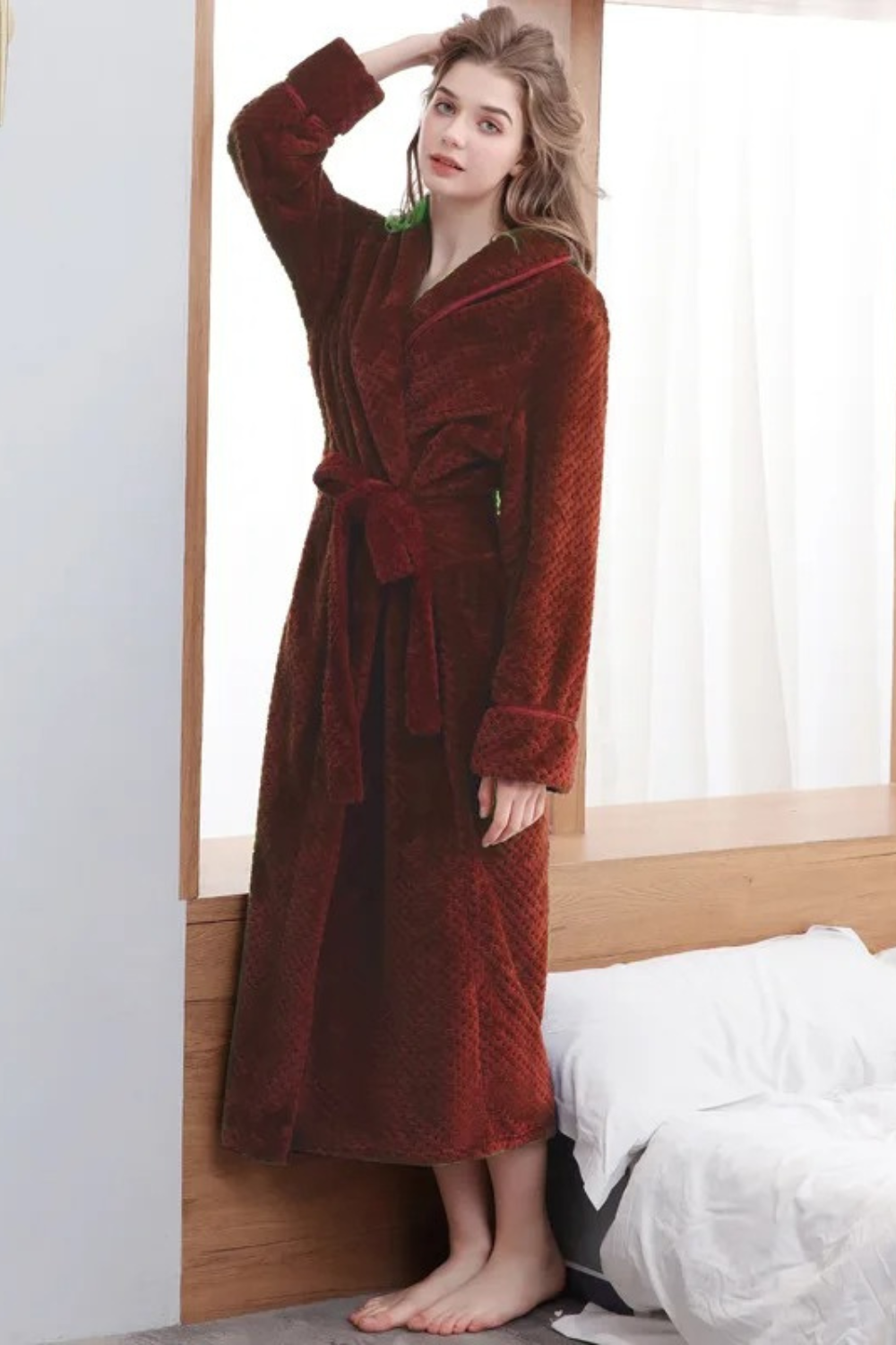 Peignoir Polaire Long Femme Ultra-Doux