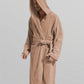 Peignoir homme à capuche en polaire douce avec poches et ceinture
