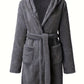 Peignoir polaire homme à capuche polaire avec poches et ceinture