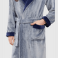 Peignoir de bain polaire homme gris et bleu