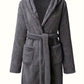 Peignoir polaire homme à capuche polaire avec poches et ceinture