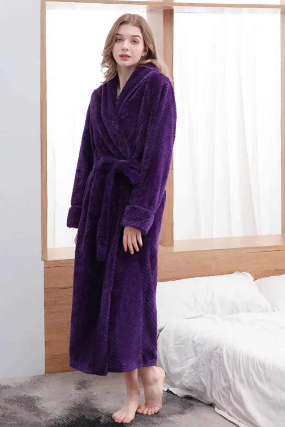 Peignoir Polaire Long Femme Ultra-Doux