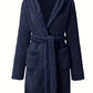Peignoir polaire homme à capuche polaire avec poches et ceinture
