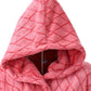 Peignoir polaire à capuche pour homme avec motifs relief et ceinture ajustable
