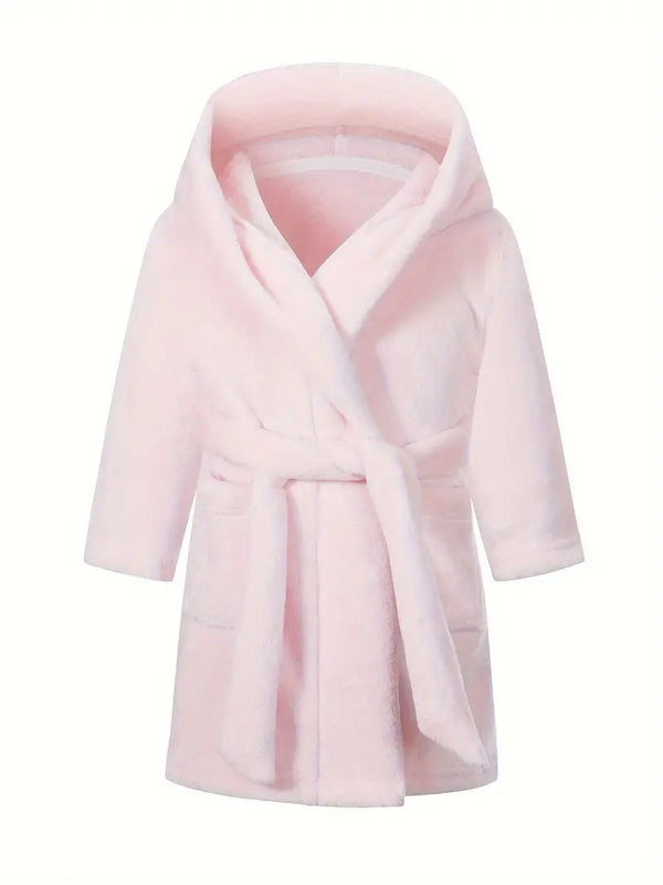 Peignoir de Bain Enfant Fille Polaire Rose — coloris rose