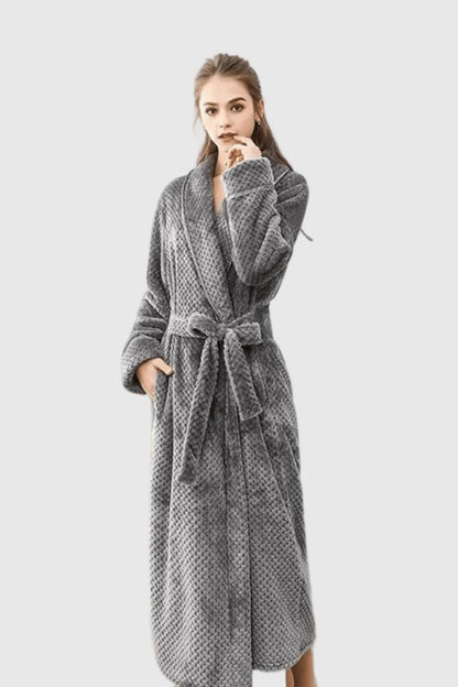 LOCIIXAT Peignoir Long En Polaire Douce Et Chaude Pour Femme - Plusieurs Tailles Et Couleurs