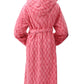 Peignoir polaire à capuche pour homme avec motifs relief et ceinture ajustable
