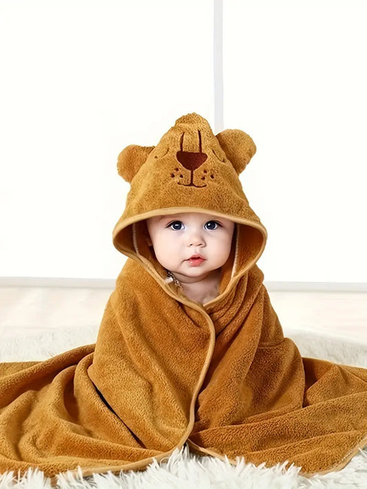 Cape de Bain Bébé Avec Motif Ourson