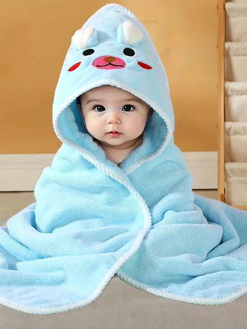 Cape de Bain Serviette Éponge pour Bébé bleu