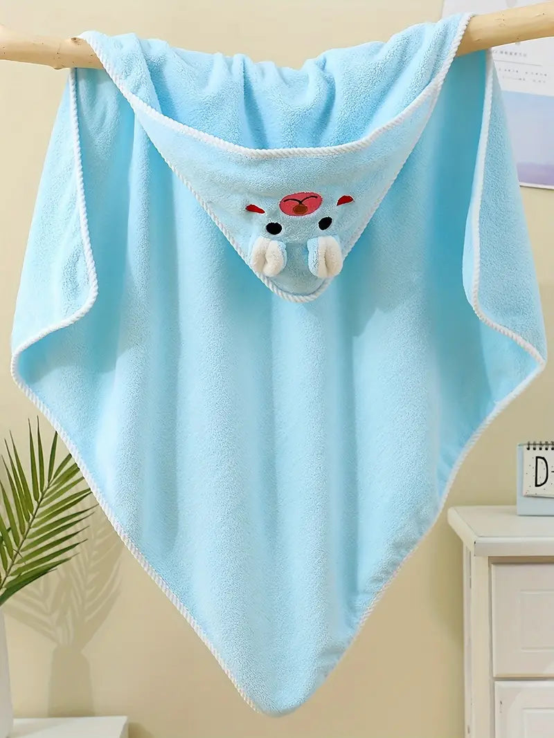 Cape de Bain Serviette Éponge pour Bébé bleu