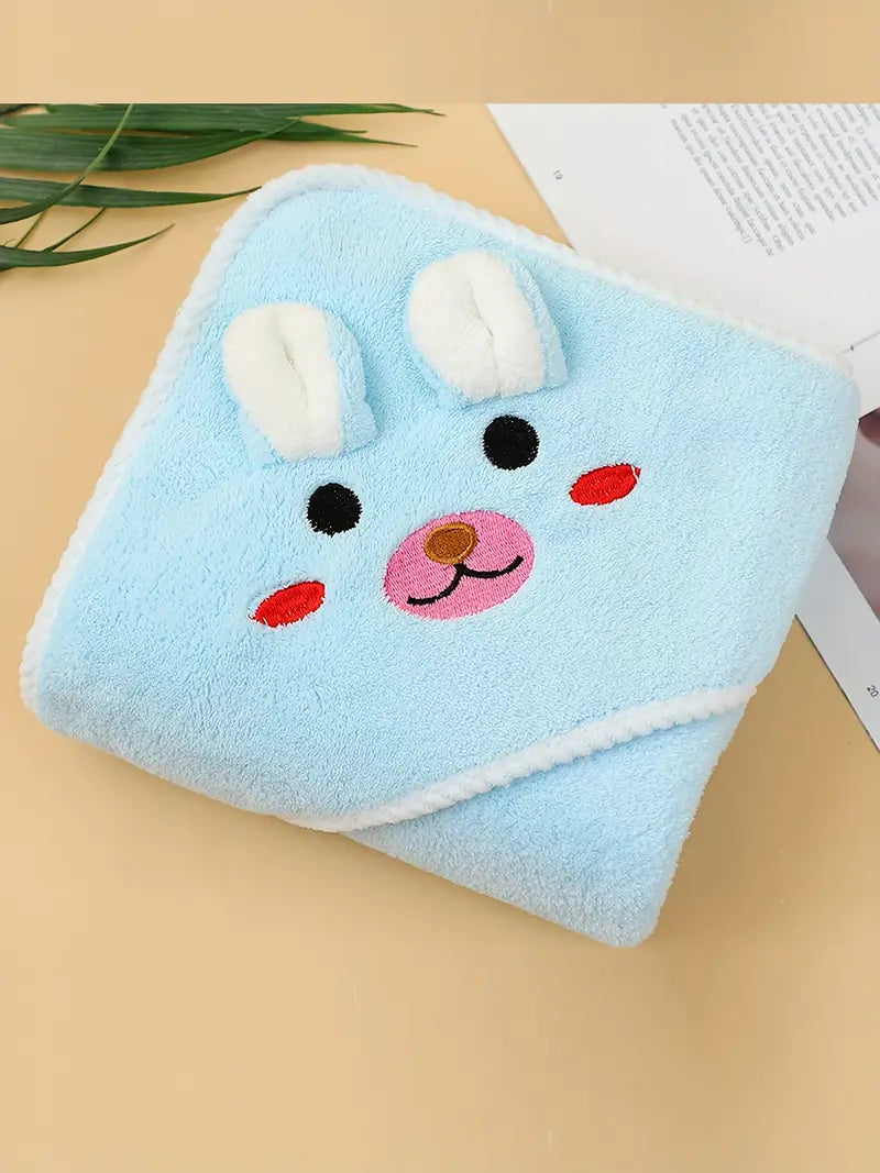 Cape de Bain Serviette Éponge pour Bébé bleu