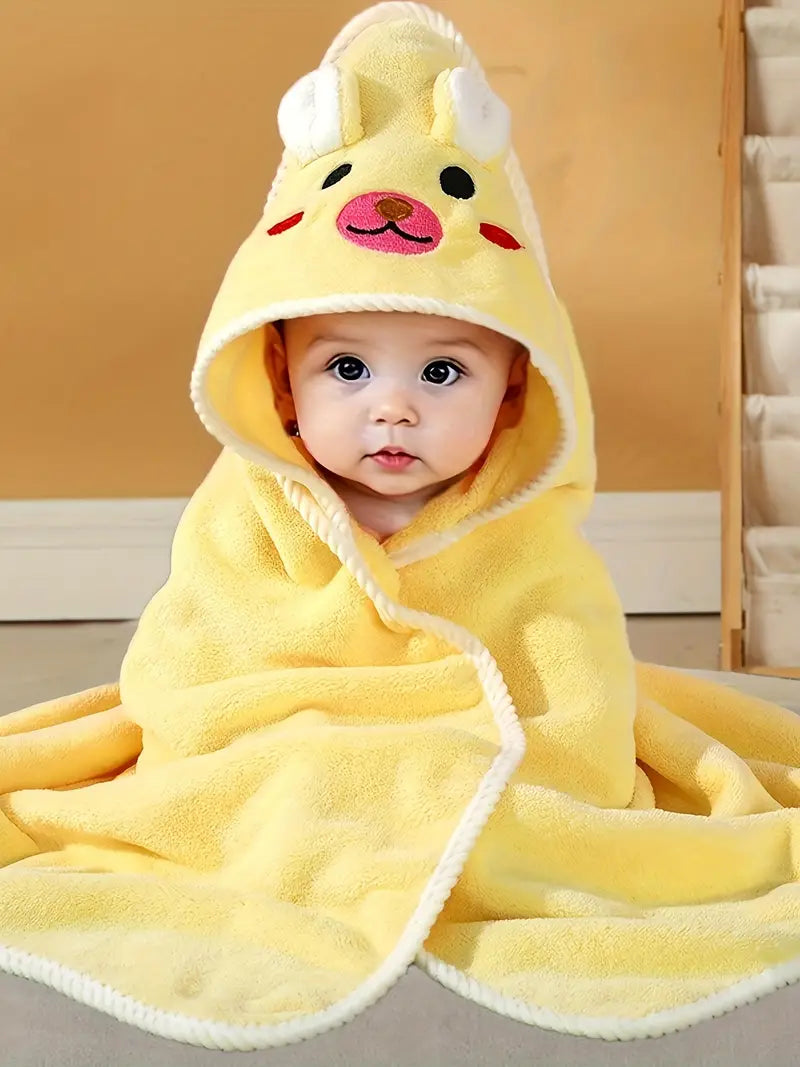 Cape de Bain Serviette Éponge pour Bébé jaune