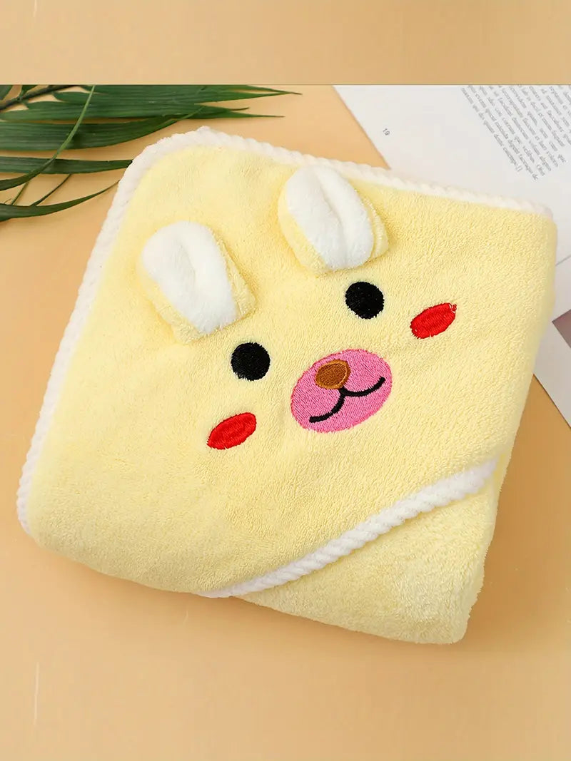 Cape de Bain Serviette Éponge pour Bébé jaune