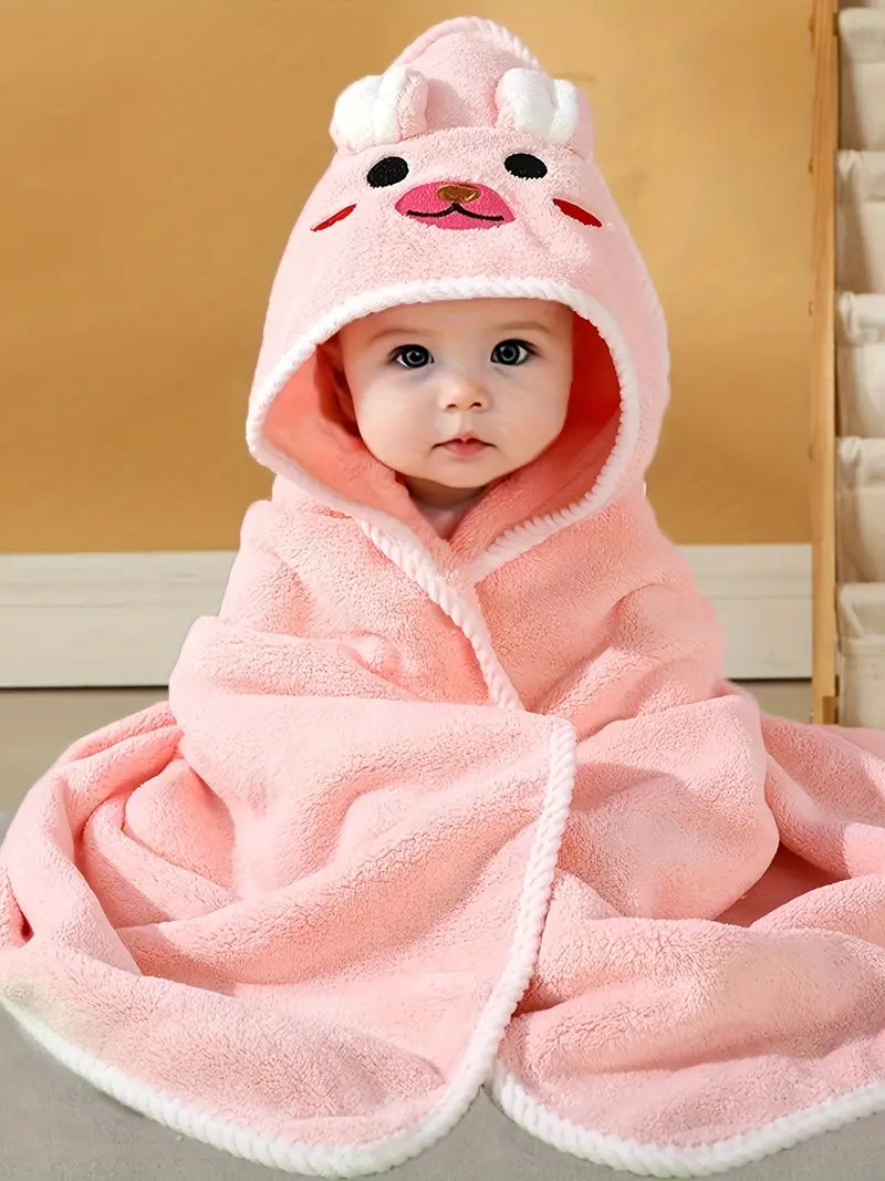 Cape de Bain Serviette Éponge pour Bébé rose