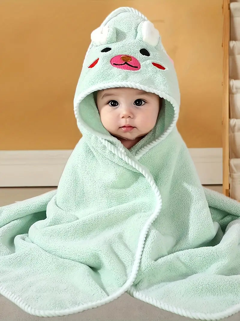 Cape de Bain Serviette Éponge pour Bébé vert
