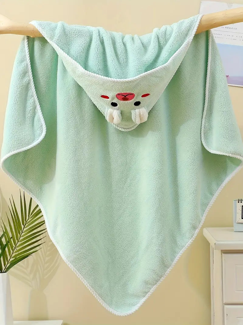 Cape de Bain Serviette Éponge pour Bébé vert