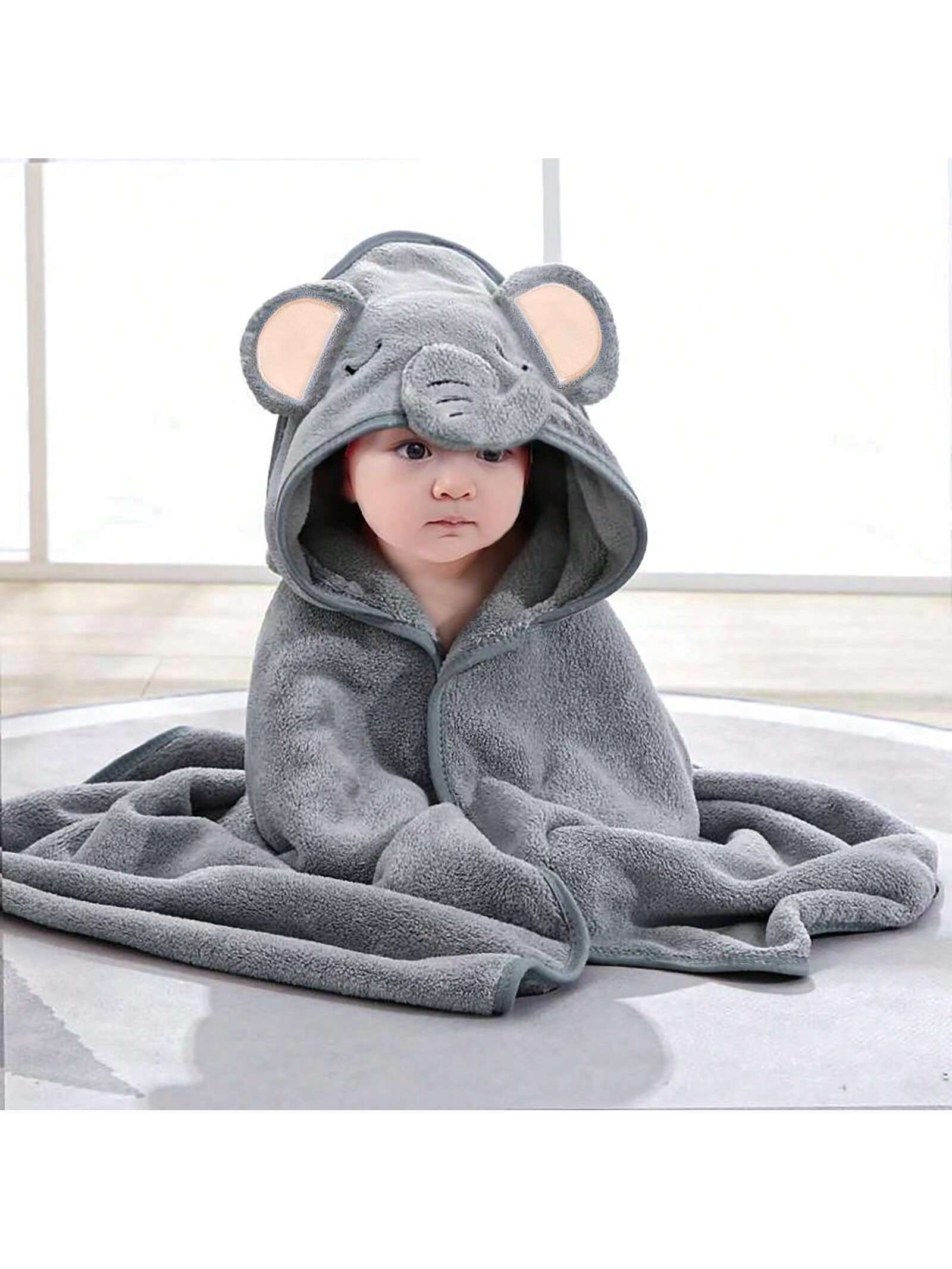 Cape de Bain Serviette pour Bébé Motif Éléphant
