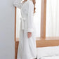 Peignoir polaire femme long ultra doux — coloris blanc