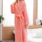Peignoir polaire femme long ultra doux — coloris rose