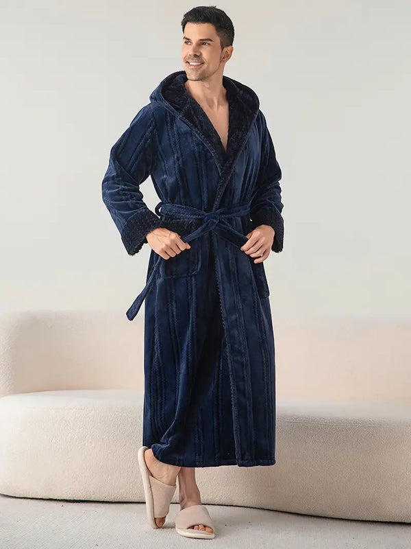 Peignoir de Bain Polaire Éponge — coloris bleu marine