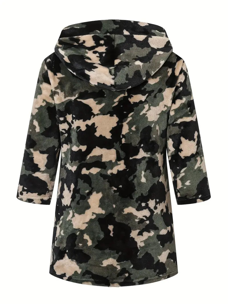 Peignoir de Bain Enfant Polaire avec Imprimée Camouflage