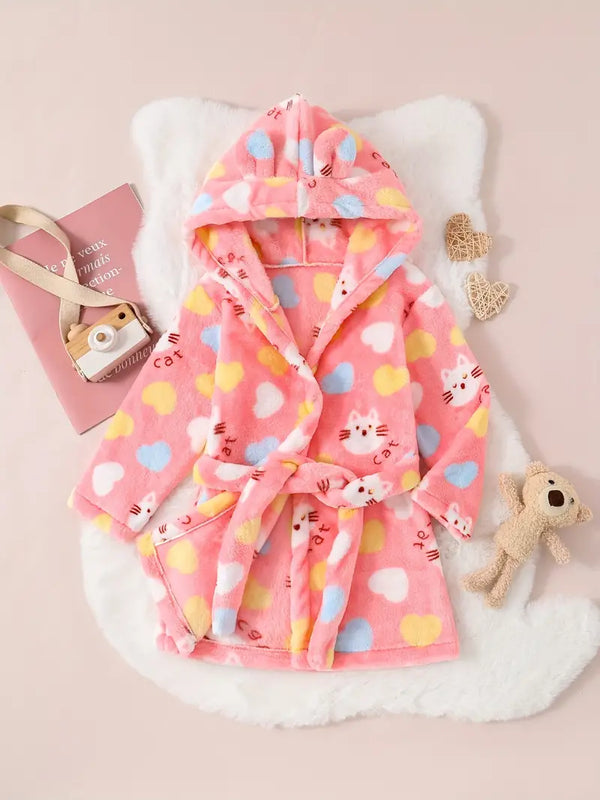 Peignoir de Bain Enfant Fille Chaud — coloris rose