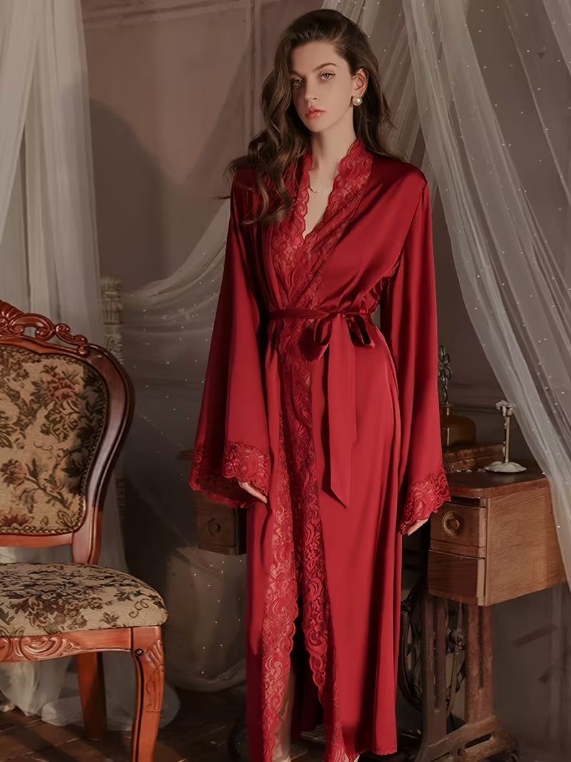 Peignoir Satin Long Femme – Déshabillé Élégant