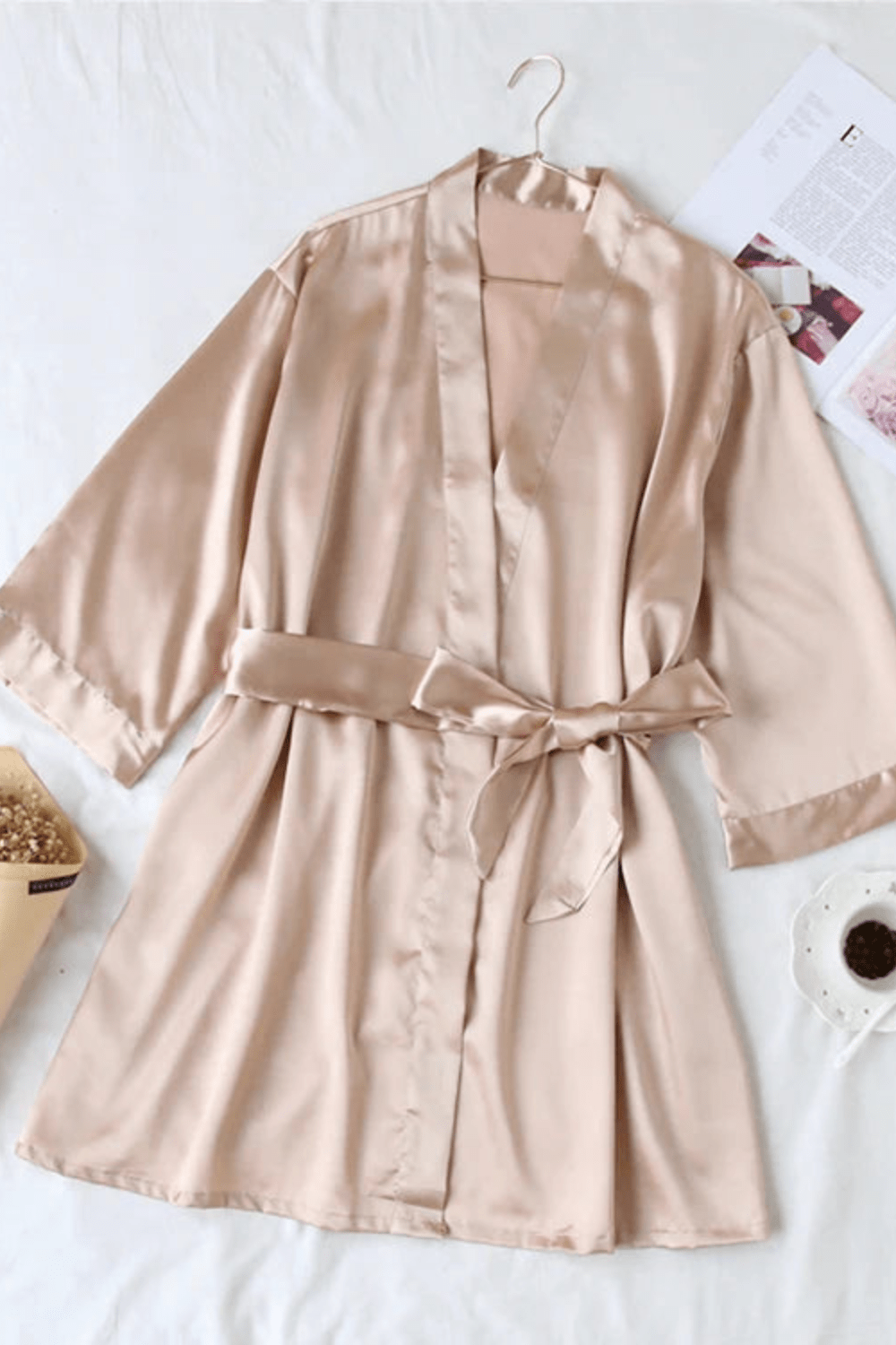 Kimono Femme Satin Soie – Court & Léger