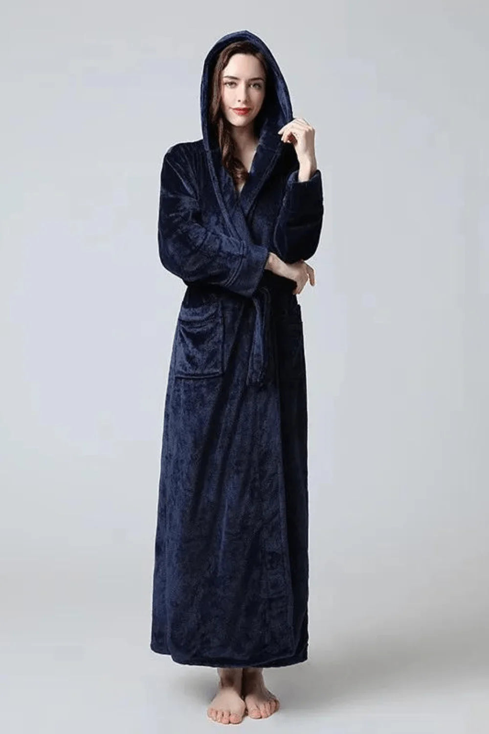 Peignoir chaud long femme en polaire ultra douce