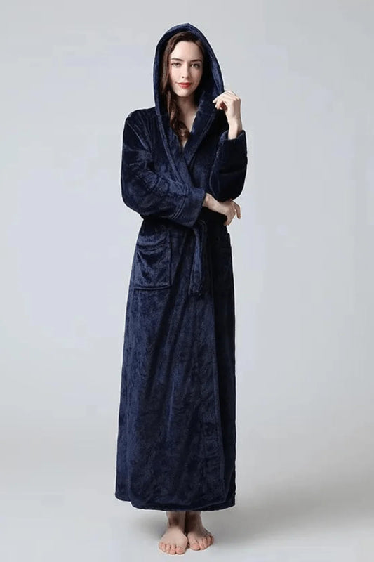 Peignoir chaud long femme en polaire ultra douce